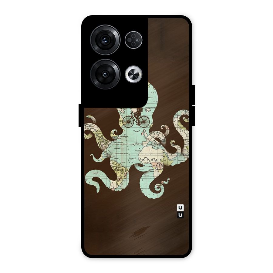 Travel Octopus Metal Back Case for Oppo Reno8 Pro 5G