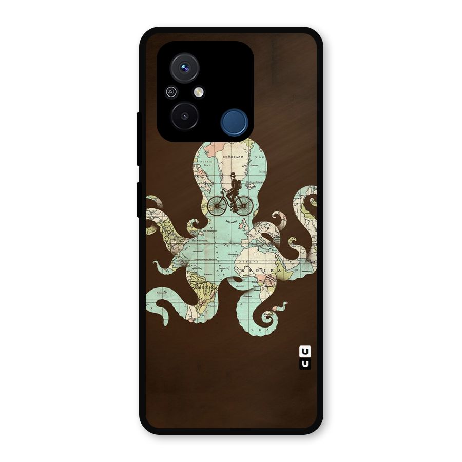 Travel Octopus Metal Back Case for Poco C55