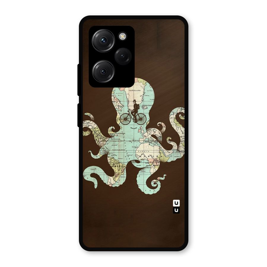 Travel Octopus Metal Back Case for Poco X5 Pro