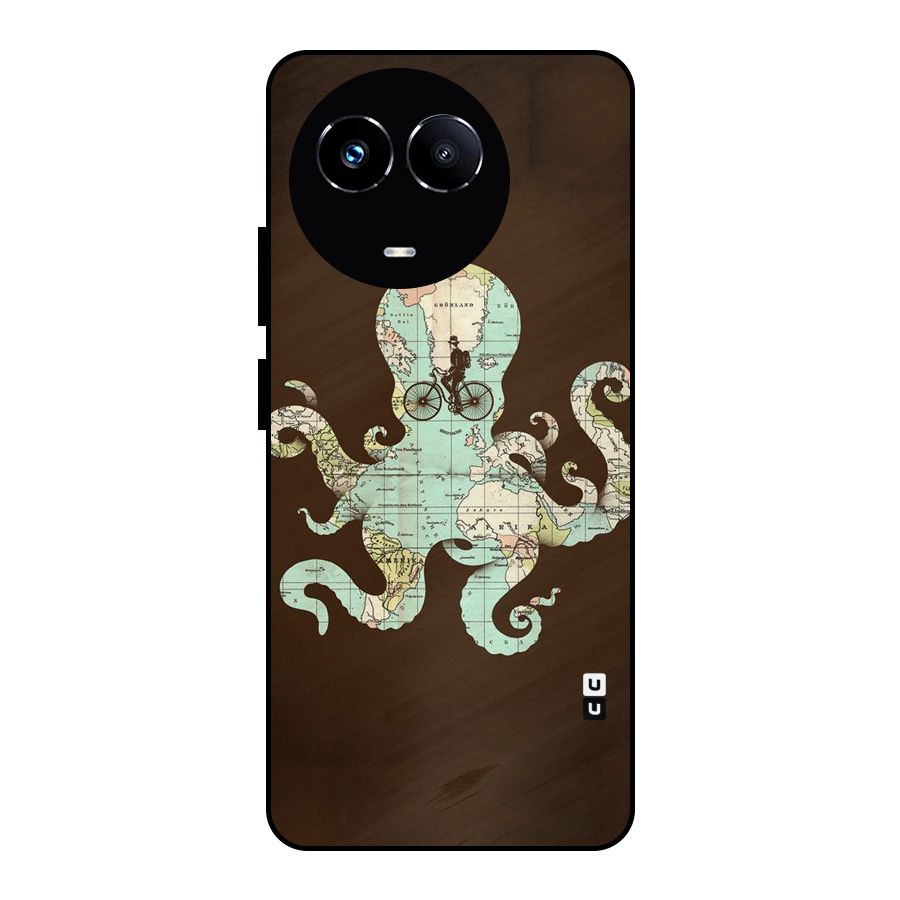 Travel Octopus Metal Back Case for Realme 11X