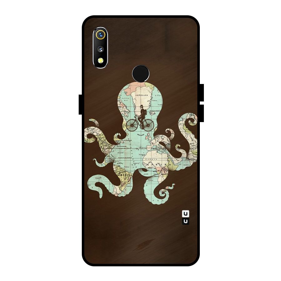 Travel Octopus Metal Back Case for Realme 3i
