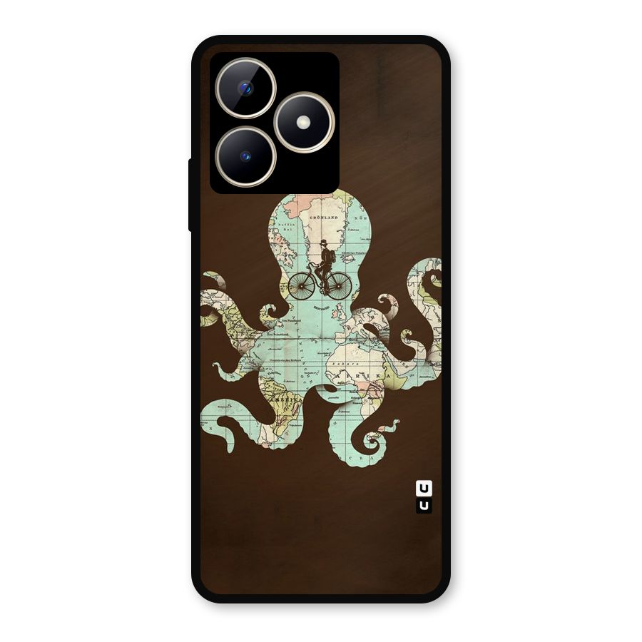 Travel Octopus Metal Back Case for Realme C53
