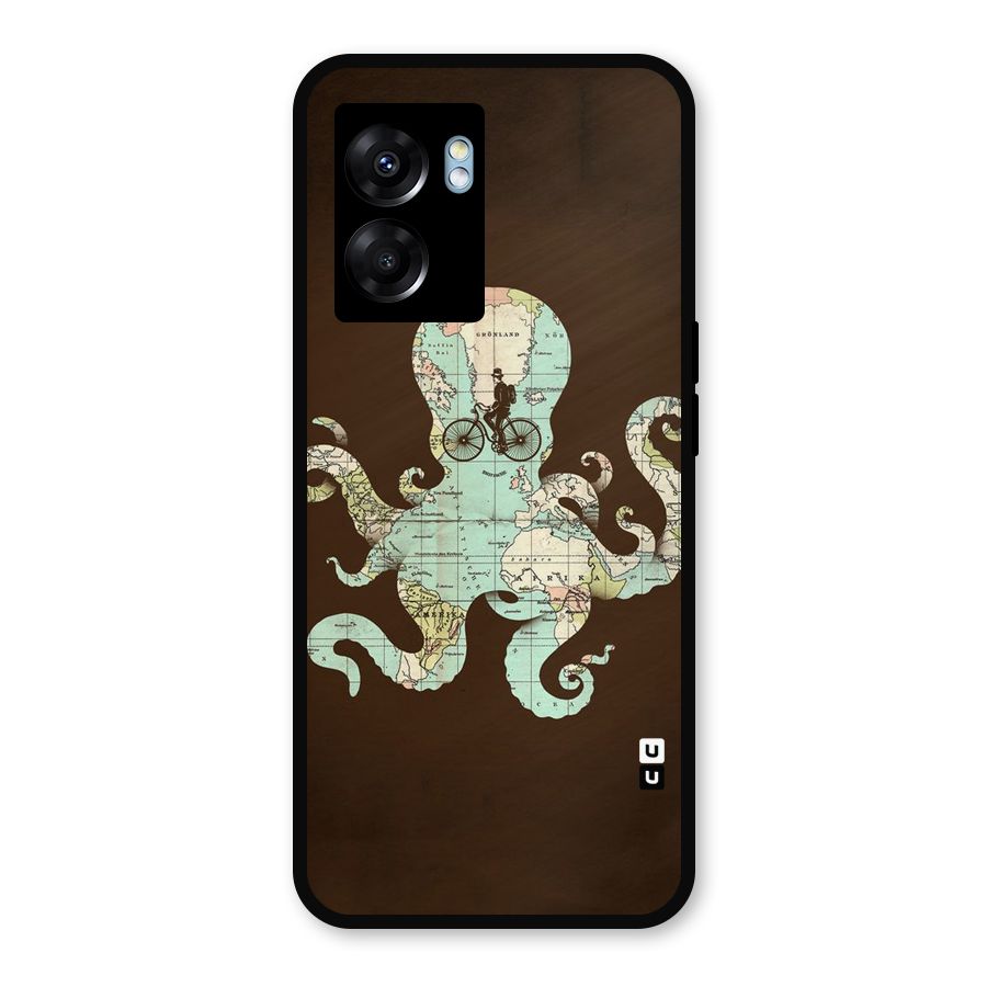 Travel Octopus Metal Back Case for Realme Narzo 50 5G