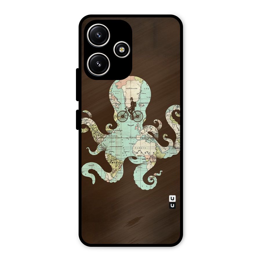 Travel Octopus Metal Back Case for Redmi 12 5G