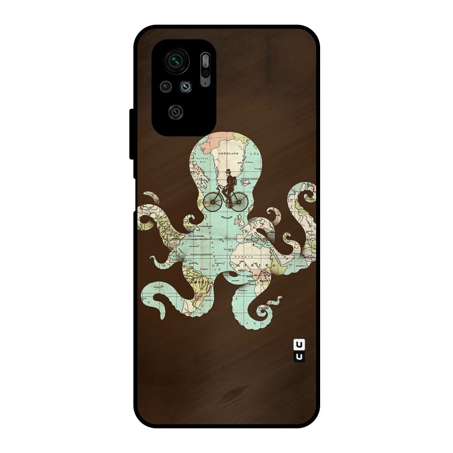 Travel Octopus Metal Back Case for Redmi Note 10S