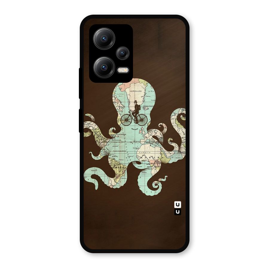 Travel Octopus Metal Back Case for Redmi Note 12 5G