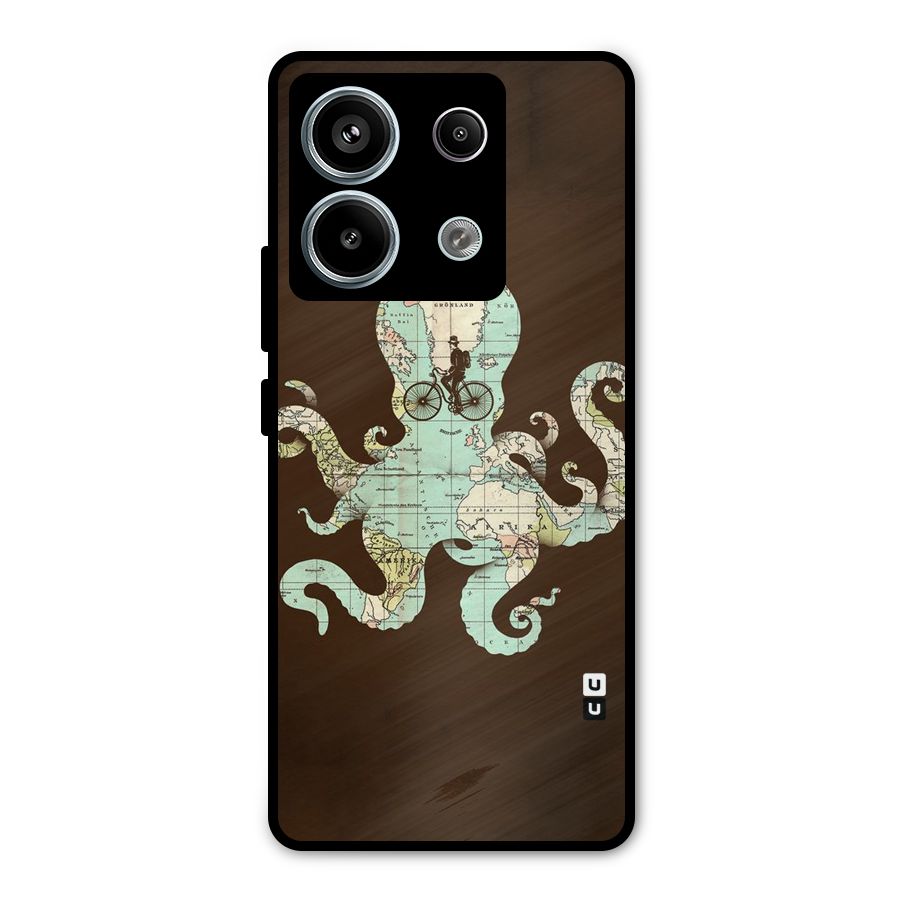 Travel Octopus Metal Back Case for Redmi Note 13 Pro 5G