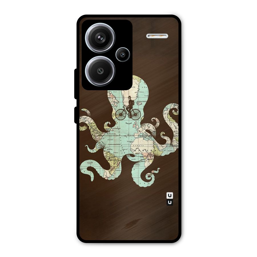 Travel Octopus Metal Back Case for Redmi Note 13 Pro Plus
