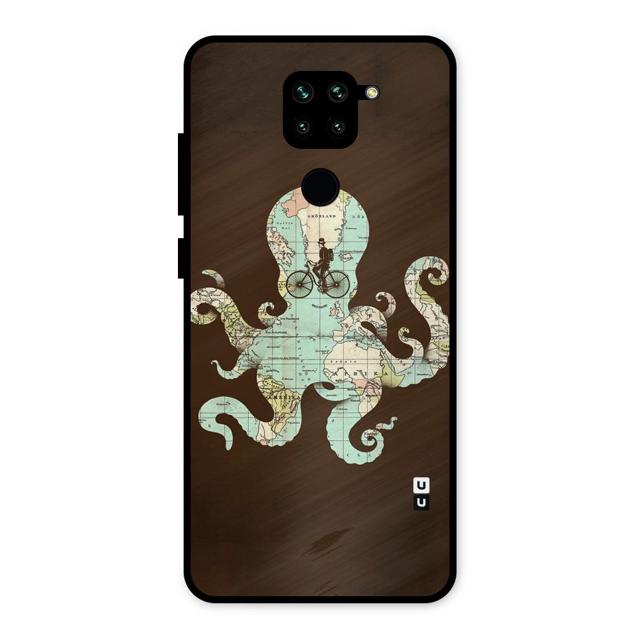 Travel Octopus Metal Back Case for Redmi Note 9