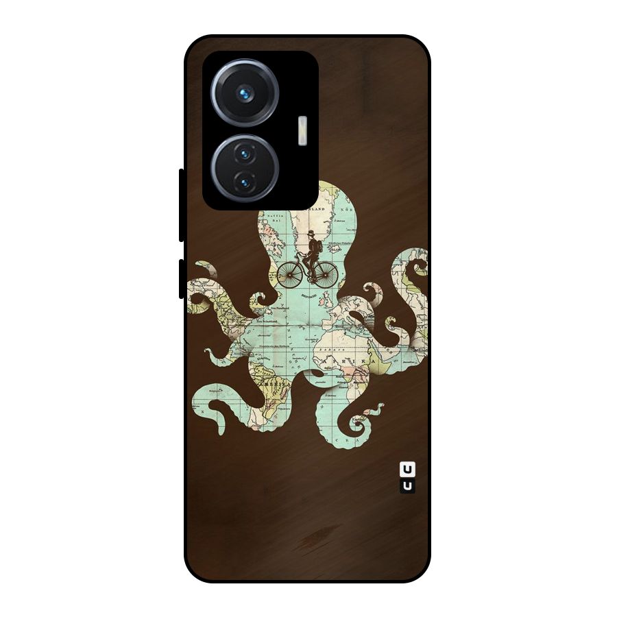 Travel Octopus Metal Back Case for Vivo T1 44W