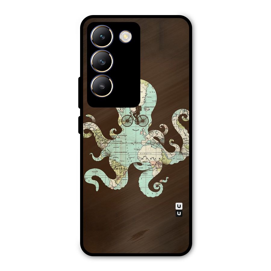 Travel Octopus Metal Back Case for Vivo T3 5G