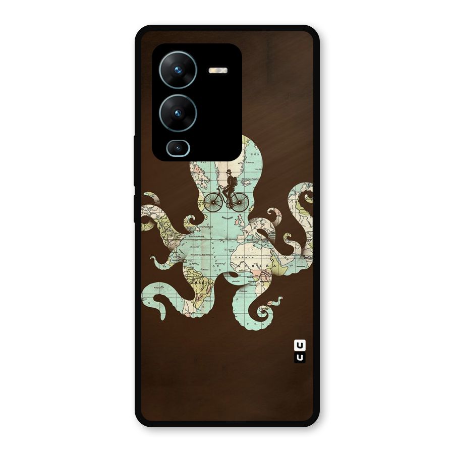 Travel Octopus Metal Back Case for Vivo V25 Pro