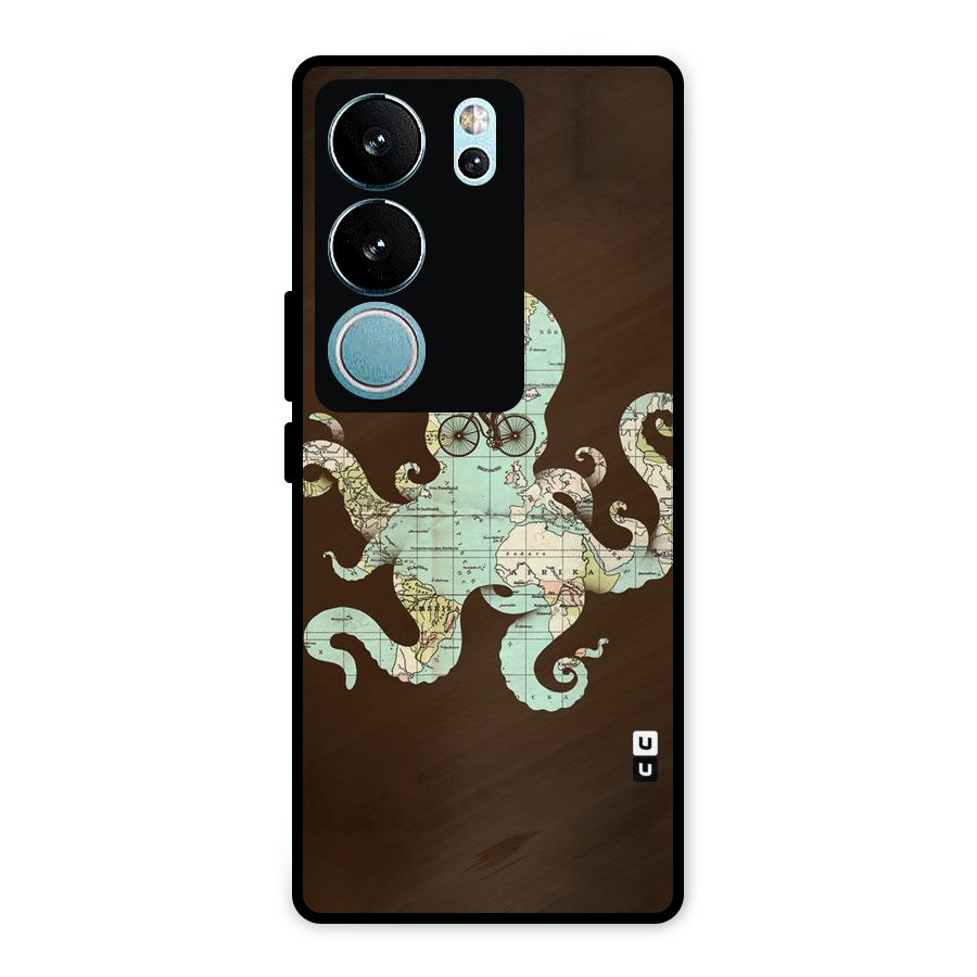 Travel Octopus Metal Back Case for Vivo V29 Pro