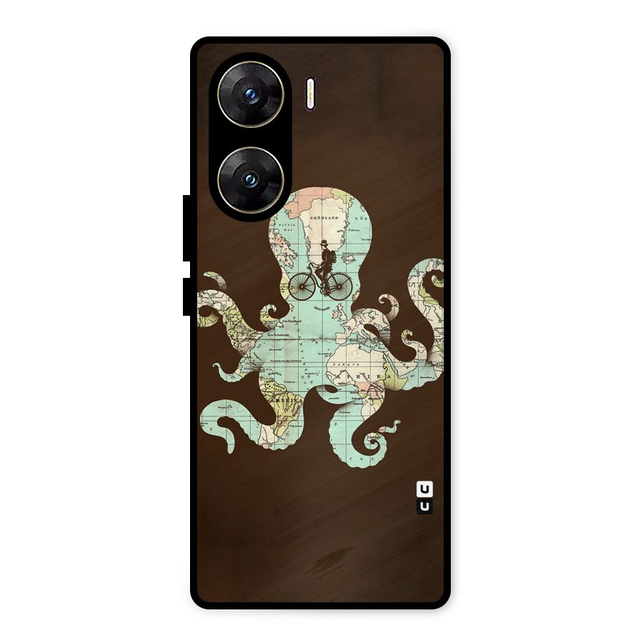 Travel Octopus Metal Back Case for Vivo V29e