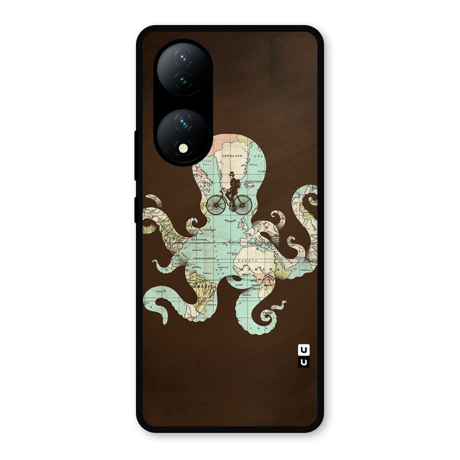 Travel Octopus Metal Back Case for Vivo Y100a