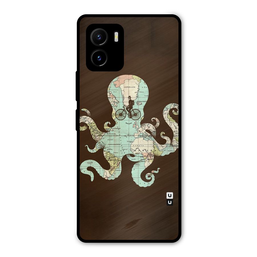 Travel Octopus Metal Back Case for Vivo Y15s