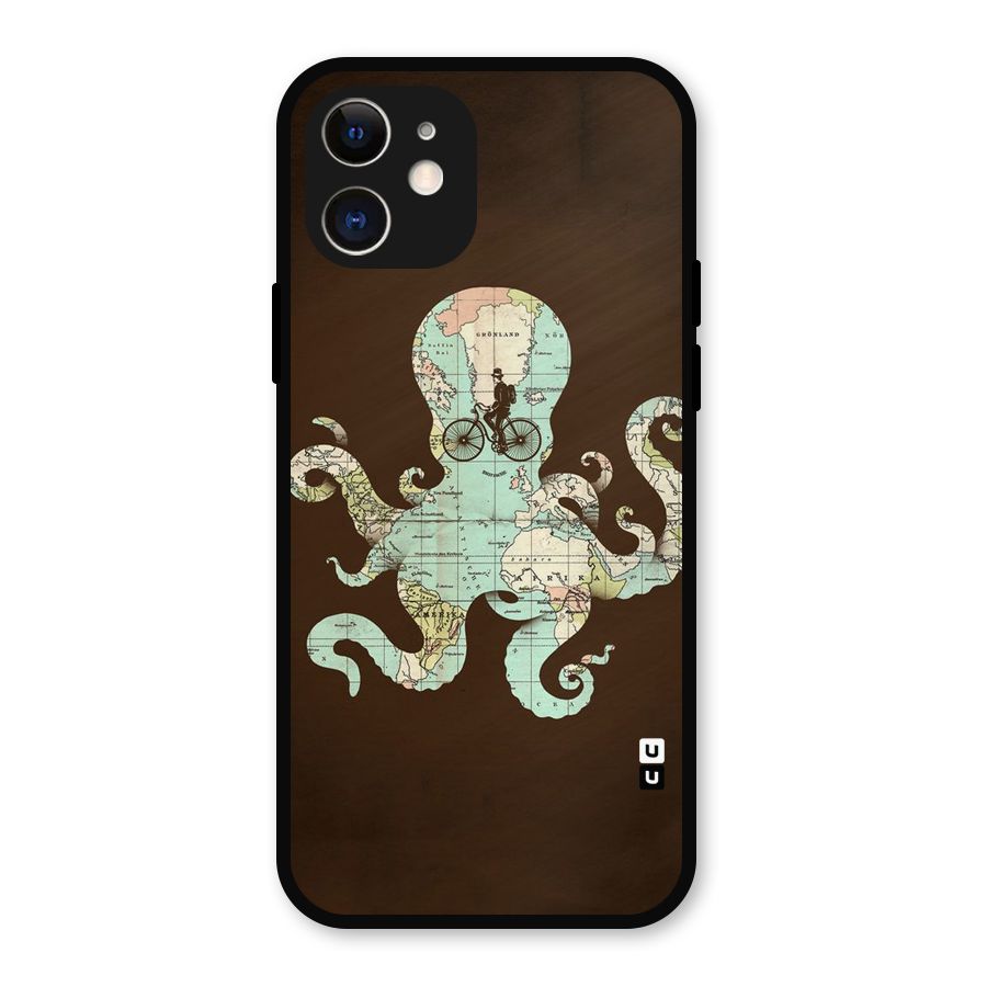 Travel Octopus Metal Back Case for iPhone 12
