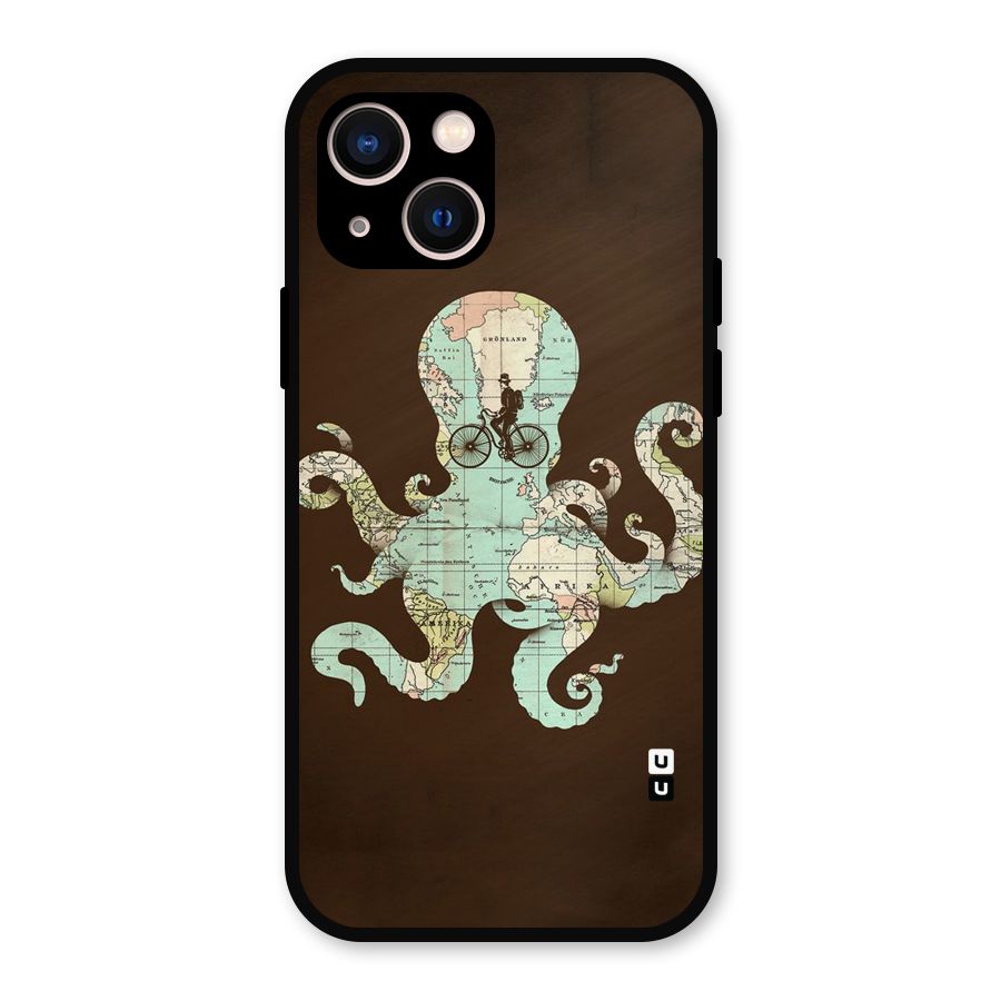 Travel Octopus Metal Back Case for iPhone 13