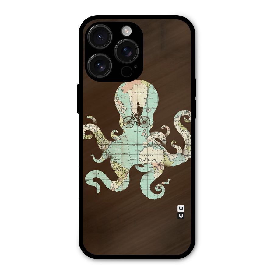 Travel Octopus Metal Back Case for iPhone 16 Pro Max