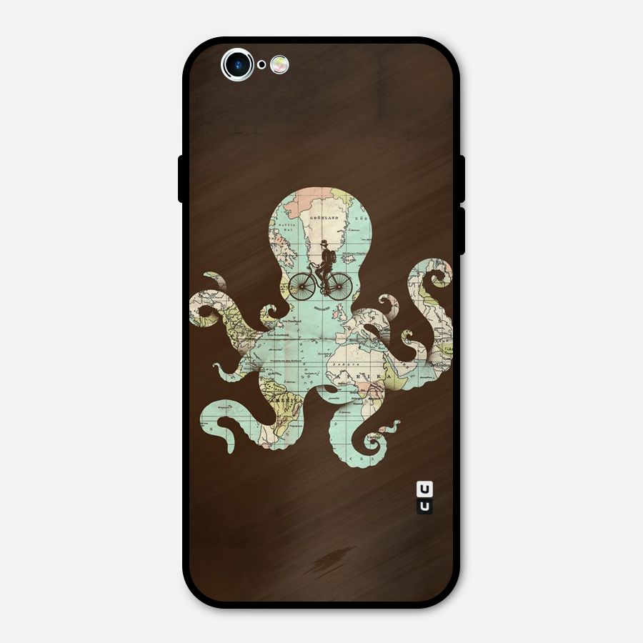 Travel Octopus Metal Back Case for iPhone 6 6s