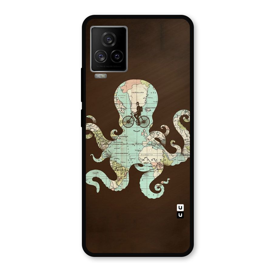 Travel Octopus Metal Back Case for iQOO 7 Legend 5G