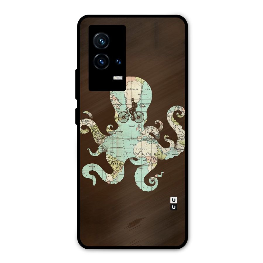 Travel Octopus Metal Back Case for iQOO 9 5G