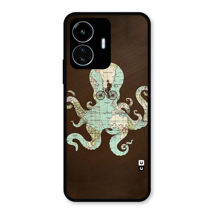 Travel Octopus Metal Back Case for vivo iQOO Z6 Lite 5G