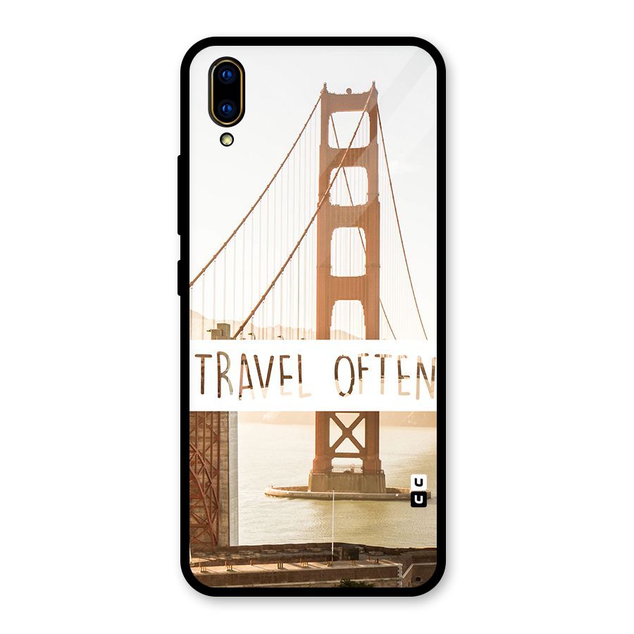 Travel Often Glass Back Case for Vivo V11 Pro