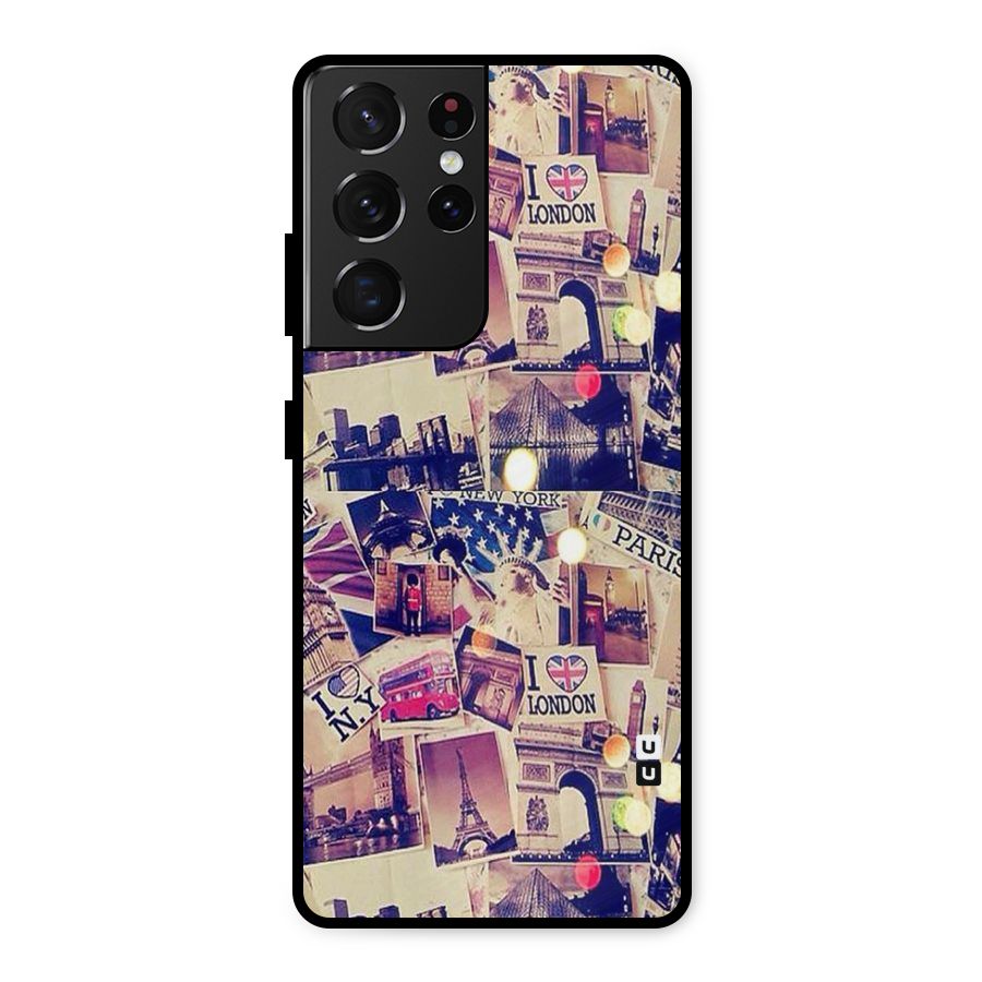 Travel Pictures Metal Back Case for Galaxy S21 Ultra 5G