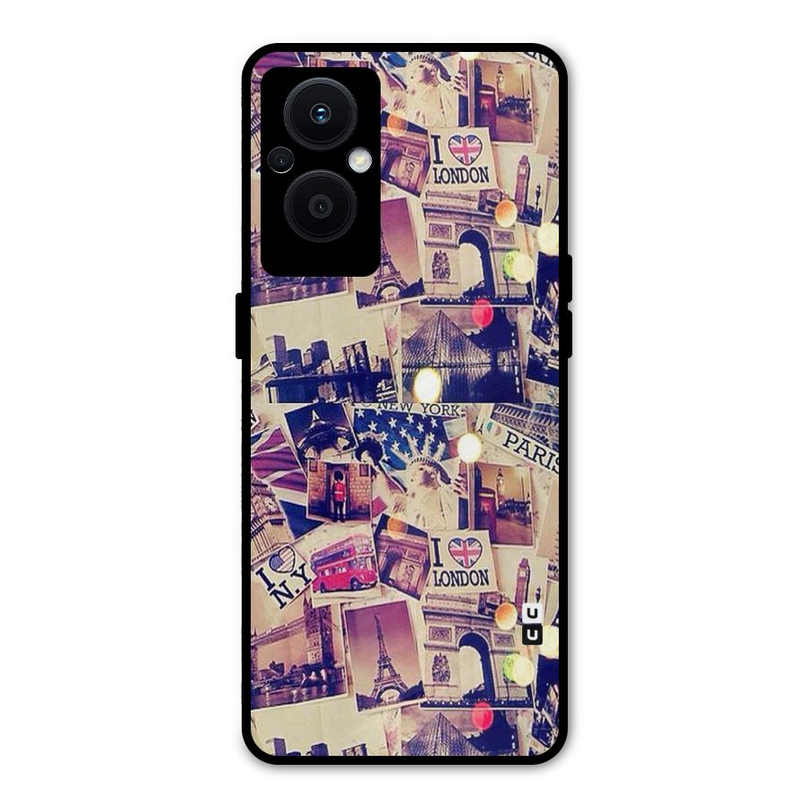 Travel Pictures Metal Back Case for Oppo F21 Pro 5G