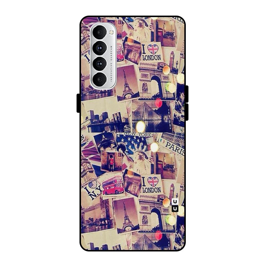 Travel Pictures Metal Back Case for Oppo Reno4 Pro