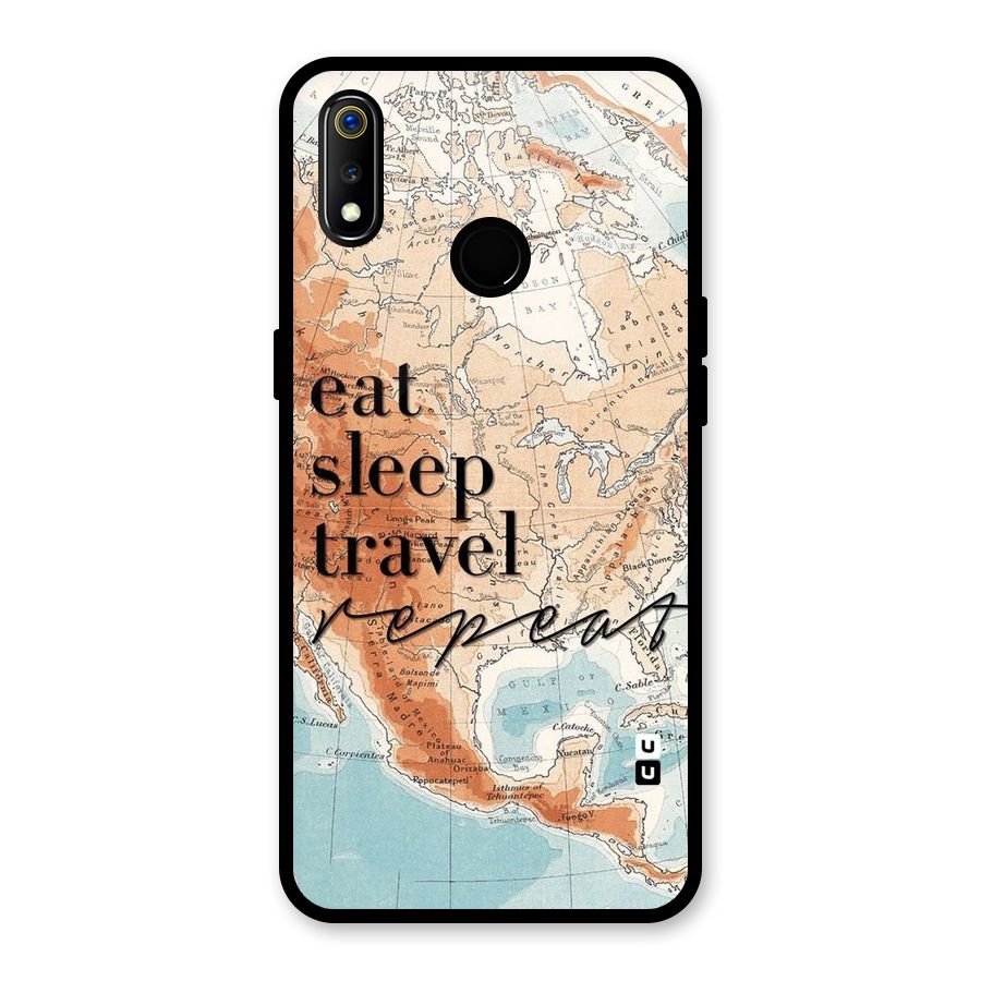 Travel Repeat Glass Back Case for Realme 3i