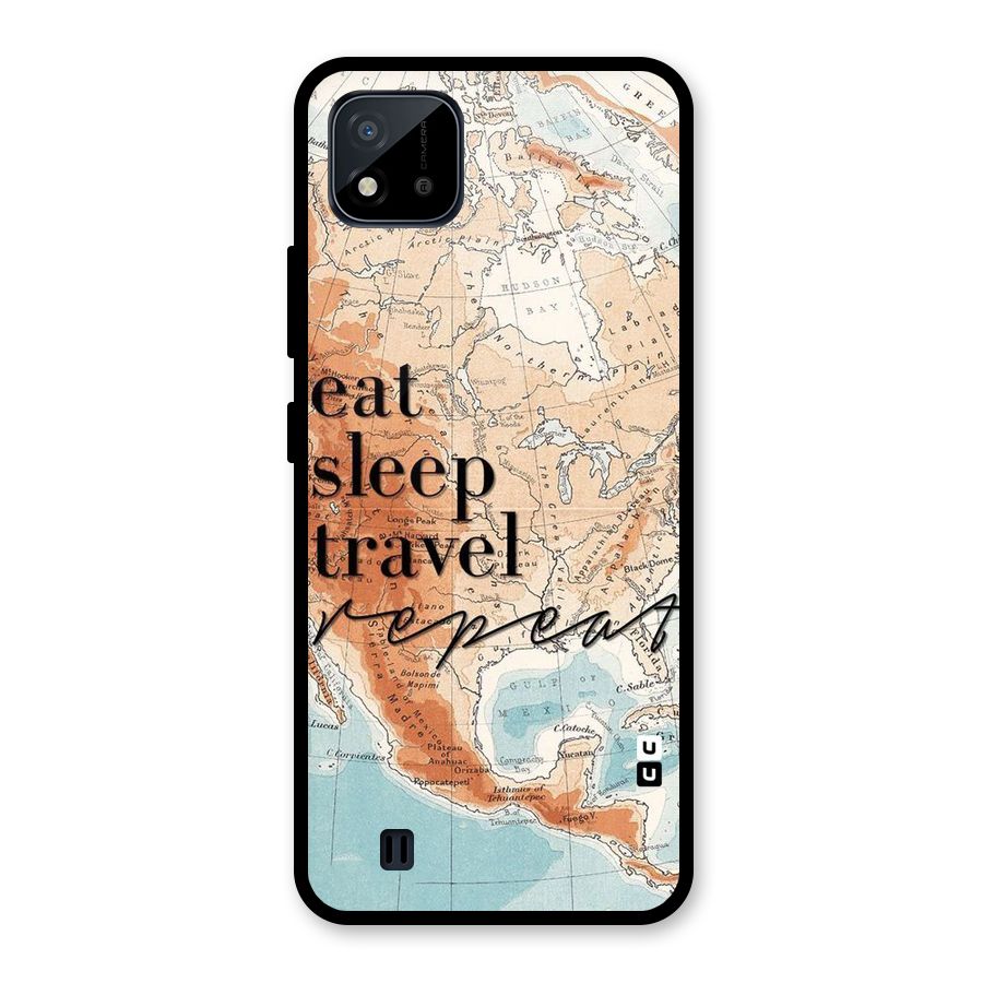 Travel Repeat Glass Back Case for Realme C11 2021