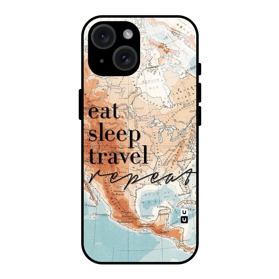 Travel Repeat Glass Back Case for iPhone 15