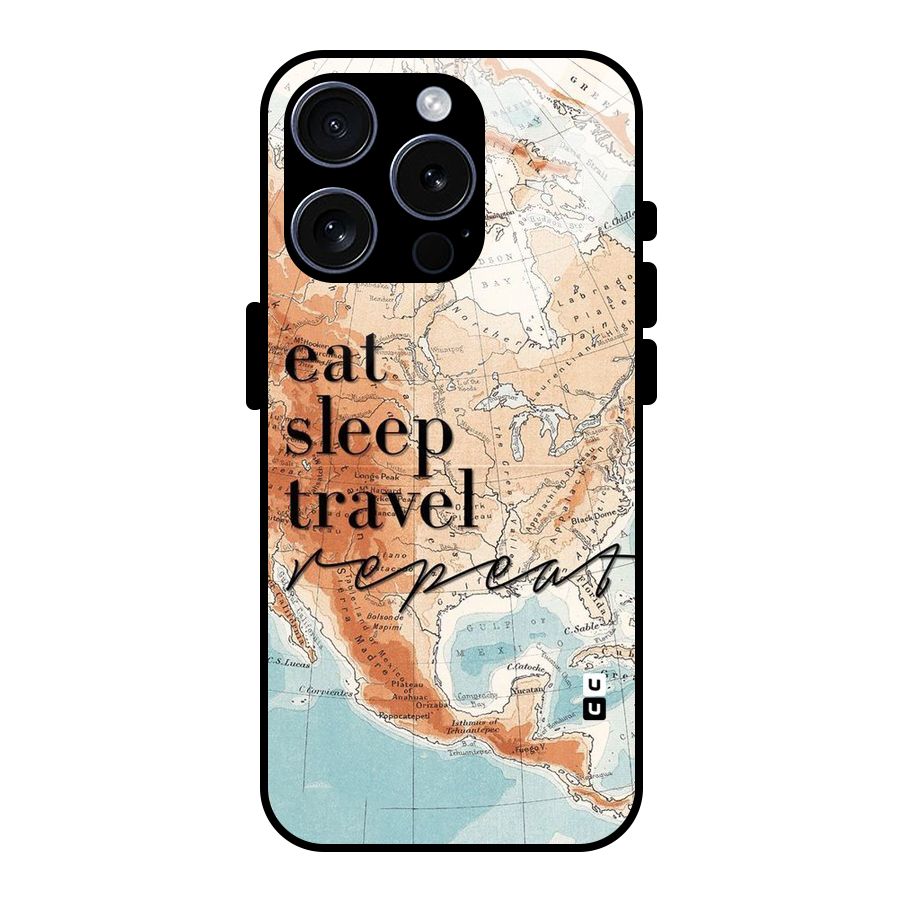 Travel Repeat Glass Back Case for iPhone 15 Pro