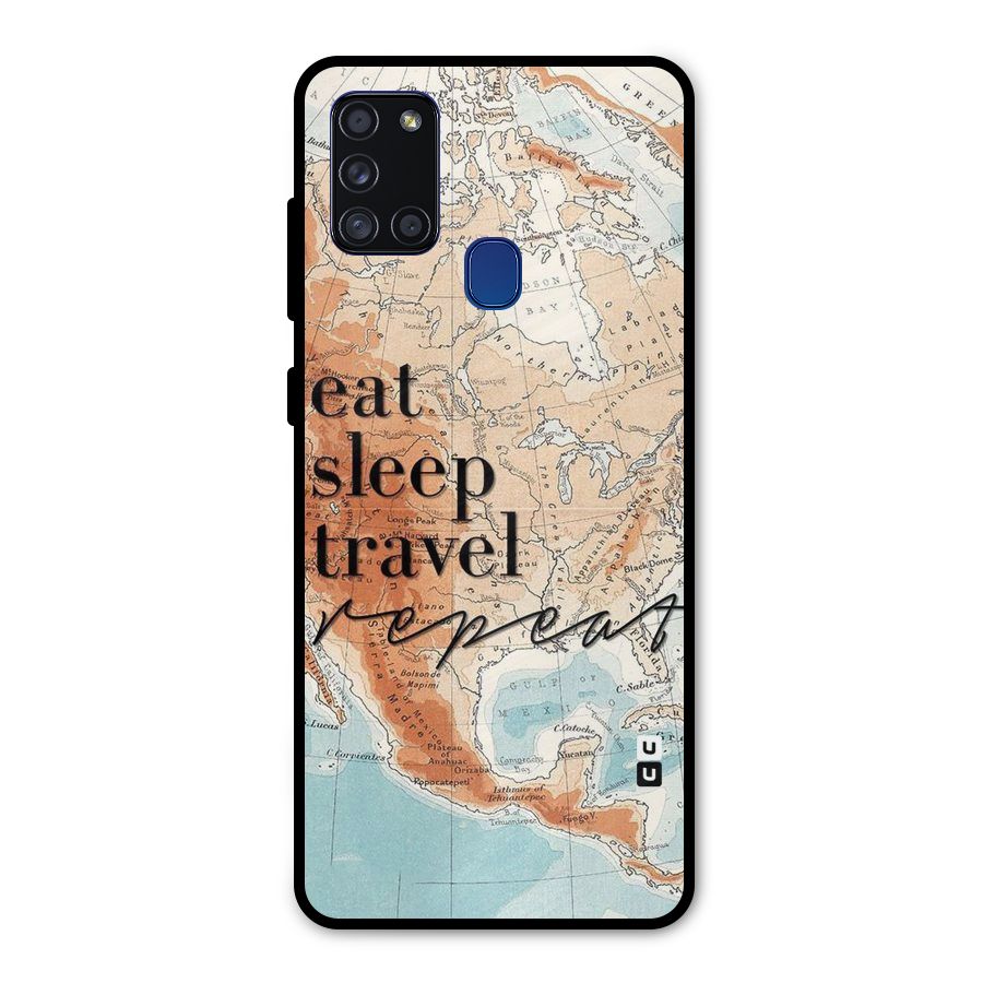 Travel Repeat Metal Back Case for Galaxy A21s