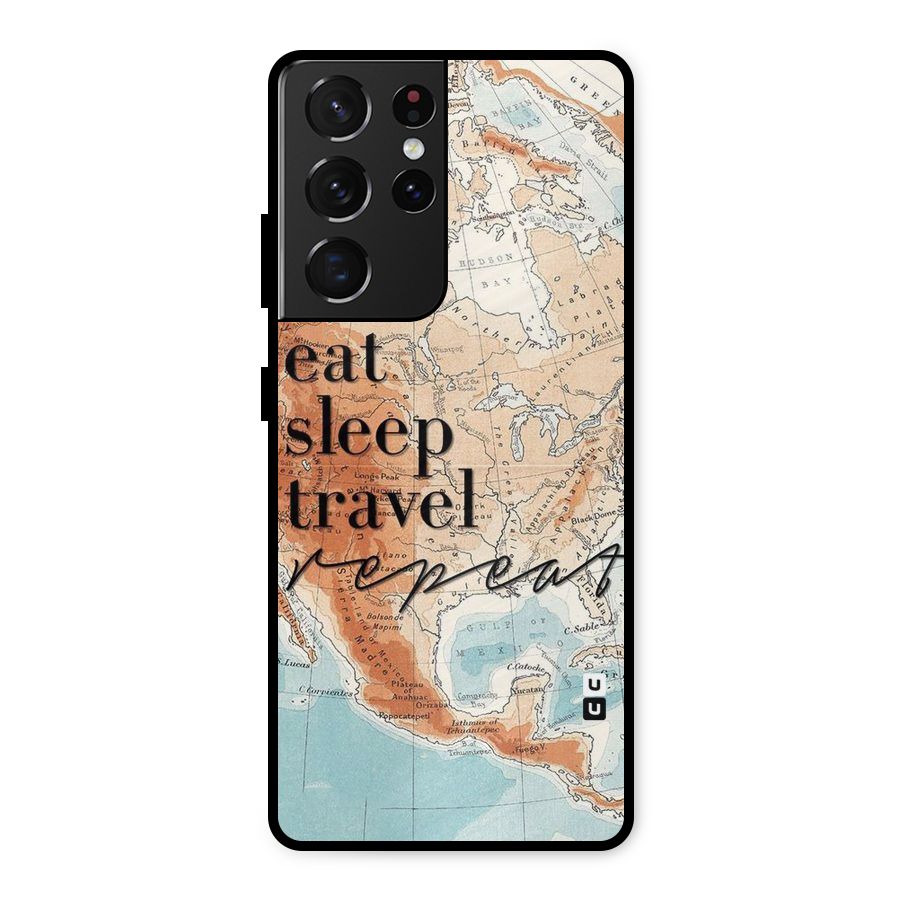 Travel Repeat Metal Back Case for Galaxy S21 Ultra 5G