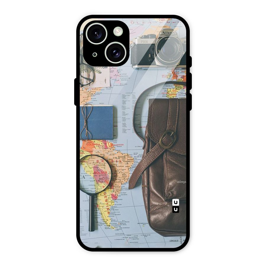 Travel Requisites Glass Back Case for iPhone 15 Plus