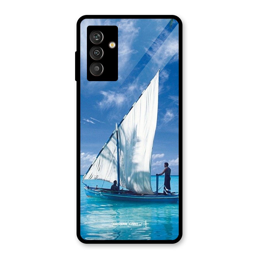 Travel Ship Glass Back Case for Galaxy M13