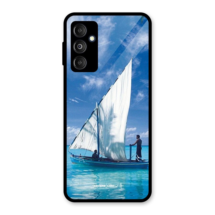 Travel Ship Glass Back Case for Galaxy M14 5G