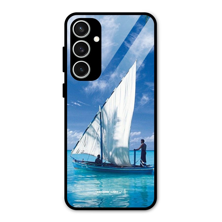 Travel Ship Glass Back Case for Galaxy S23 FE