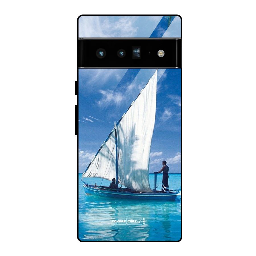 Travel Ship Glass Back Case for Google Pixel 6 Pro