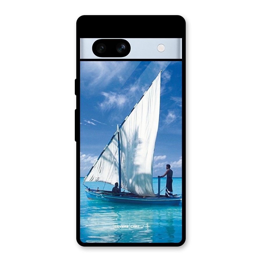 Travel Ship Glass Back Case for Google Pixel 7a