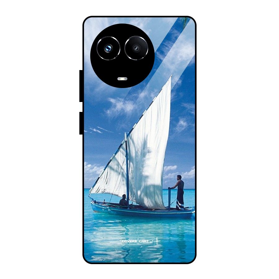 Travel Ship Glass Back Case for Realme 11X