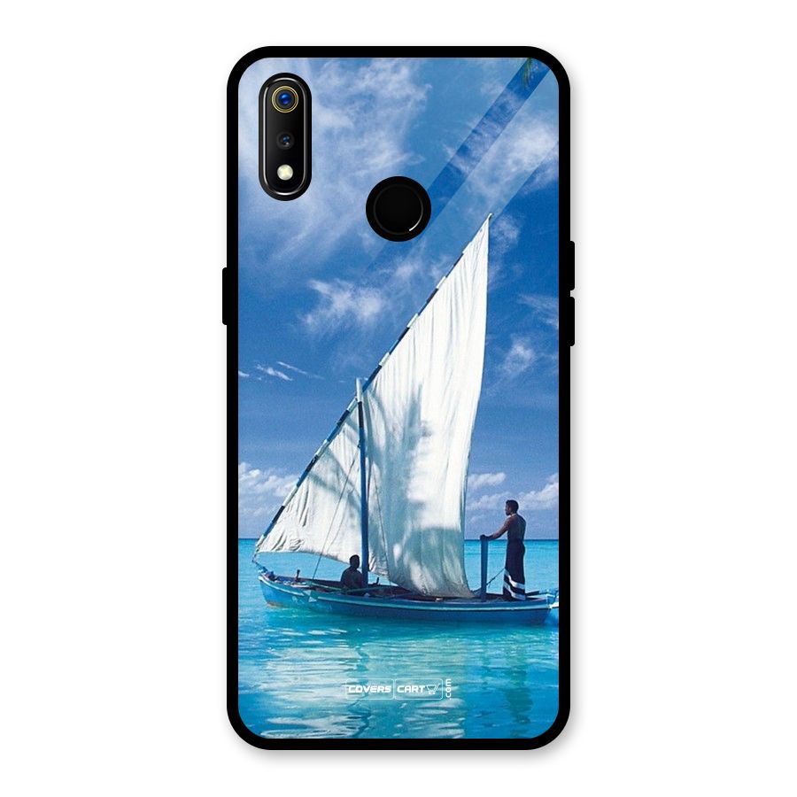 Travel Ship Glass Back Case for Realme 3