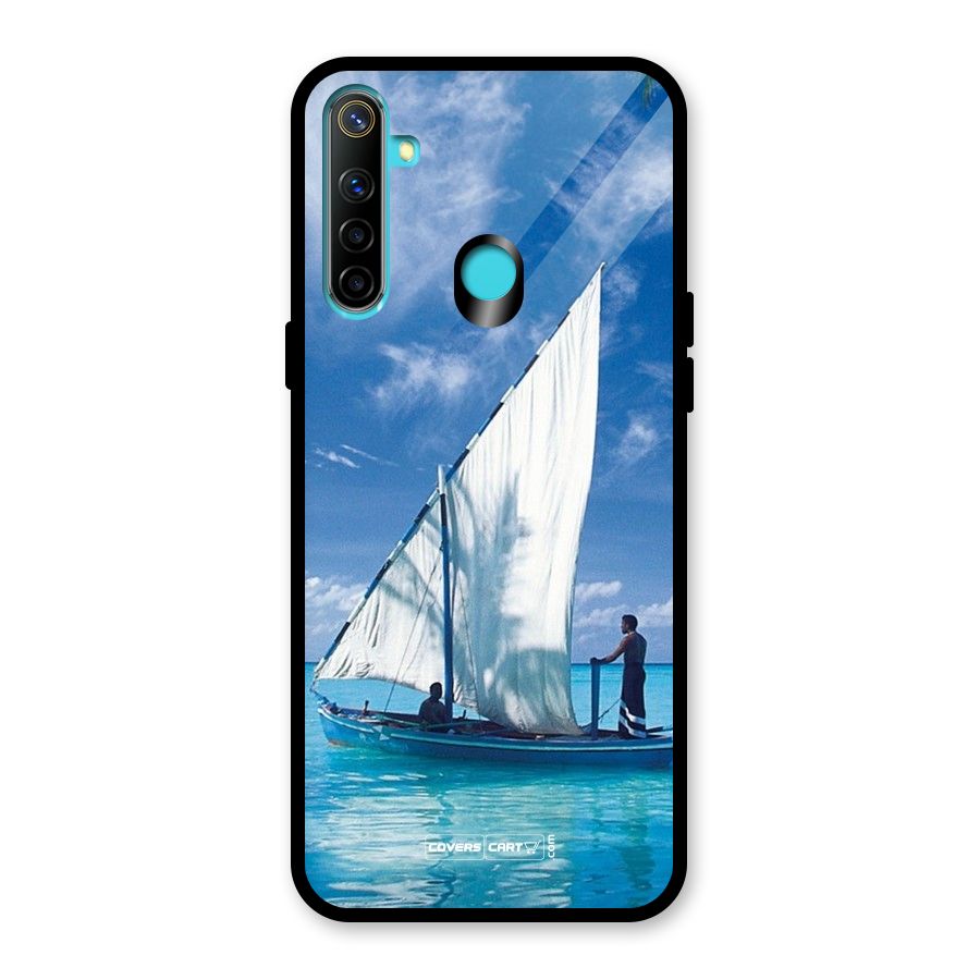 Travel Ship Glass Back Case for Realme 5i