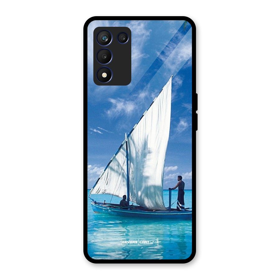 Travel Ship Glass Back Case for Realme 9 5G Speed