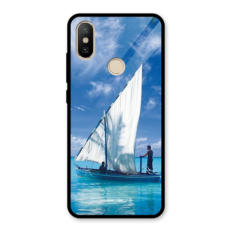 Travel Ship Glass Back Case for Redmi A2