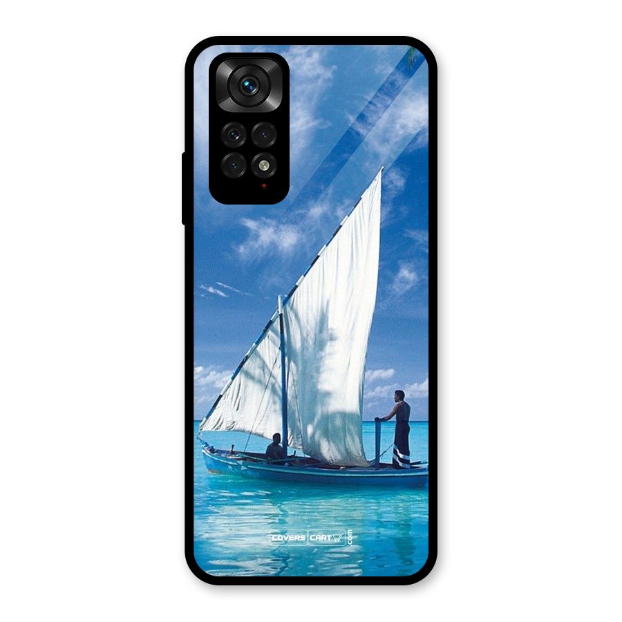 Travel Ship Glass Back Case for Redmi Note 11S
