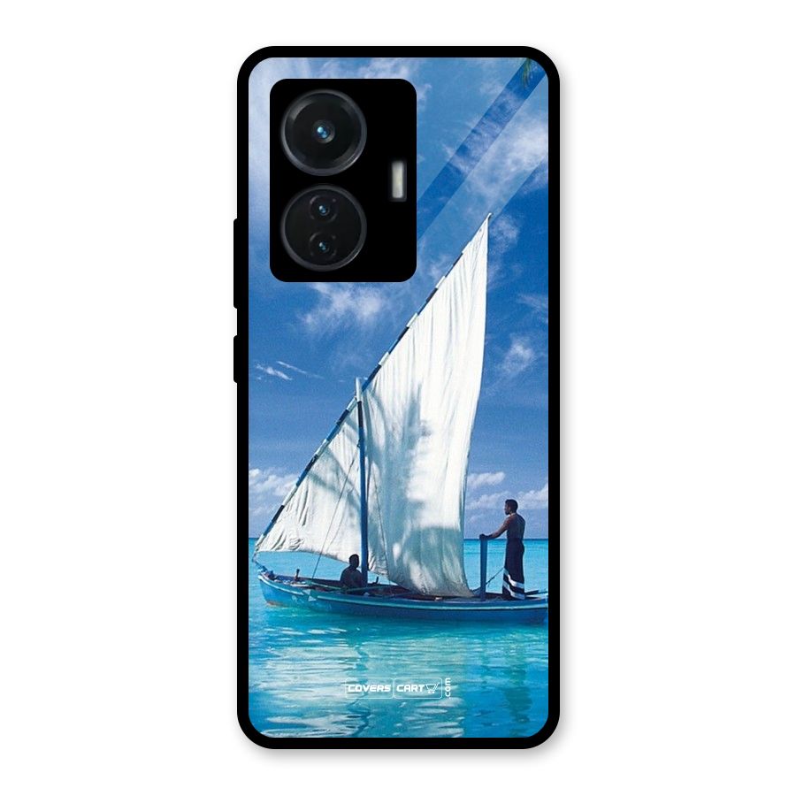Travel Ship Glass Back Case for Vivo T1 44W